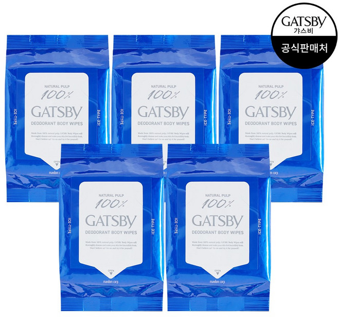 갸스비 아이스타입 데오도란트 바디페이퍼 아이스 시트러스 30매, 5개