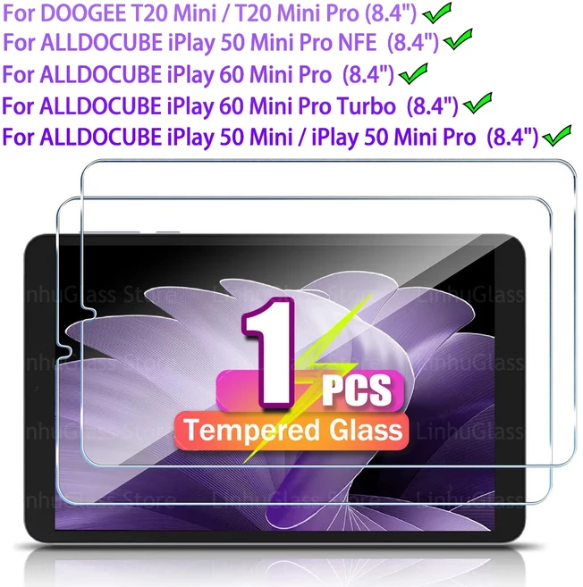 ALLDOCUBE iPlay 60 MiNi Pro/Turbo/iPlay 50 Mini/Mini Pro NFE 8.4인치 강화 필름 DOOGEE T20 화면 보호, 02 1PCS Tempered Glass