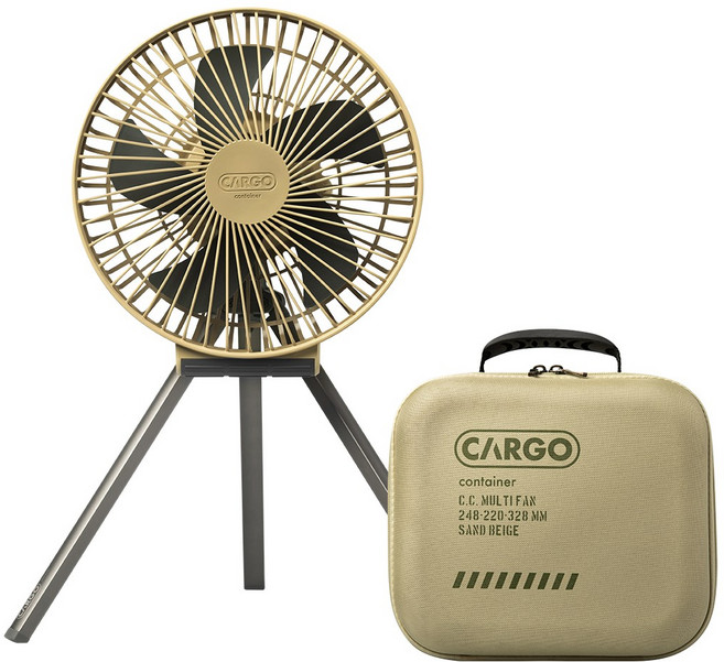 카고컨테이너 휴대용 선풍기 M 캠핑 타프팬 멀티팬 서큘레이터 무선 회전, 베이지