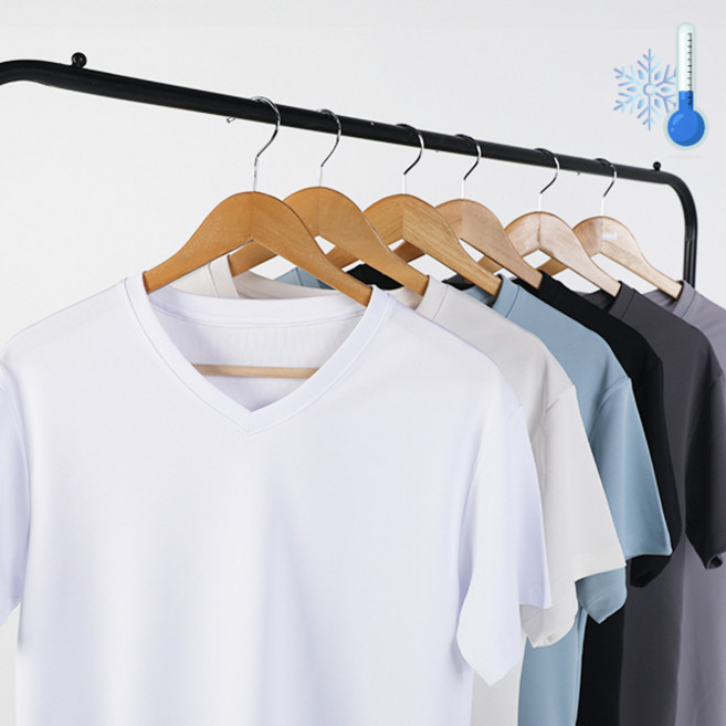 아우라큐 트임반팔티 브이넥 무지 메쉬 남여공용 반팔 티셔츠