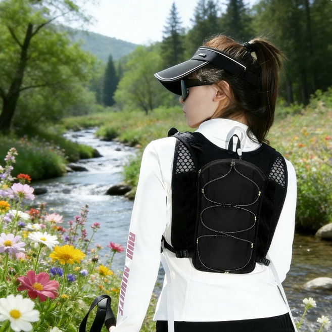 초경량 170g 흔들림없는 트레일러닝 러닝 베스트 5L, 1개, 검정색