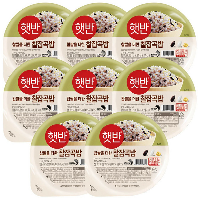 햇반 찰잡곡밥, 210g, 8개