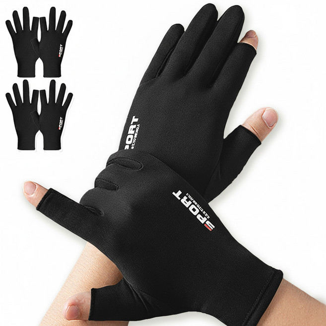 룩스 1+1 운전장갑 미끄럼 방지, 2개, 블랙