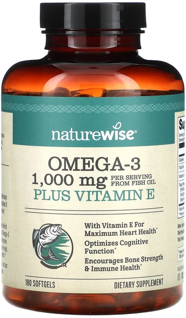 새해 첫좋은선물 NatureWise 오메가3 플러스 비타민E 소프트젤 180정 제대로 할인합니다, NatureWise오메가3플러스비타민E소프트젤180정, 1개 - 쿠팡