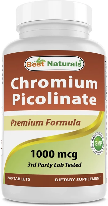 베스트네츄럴스 크로미움 피콜리네이트 1000mcg 타블렛, 240정, 1개 - 쿠팡