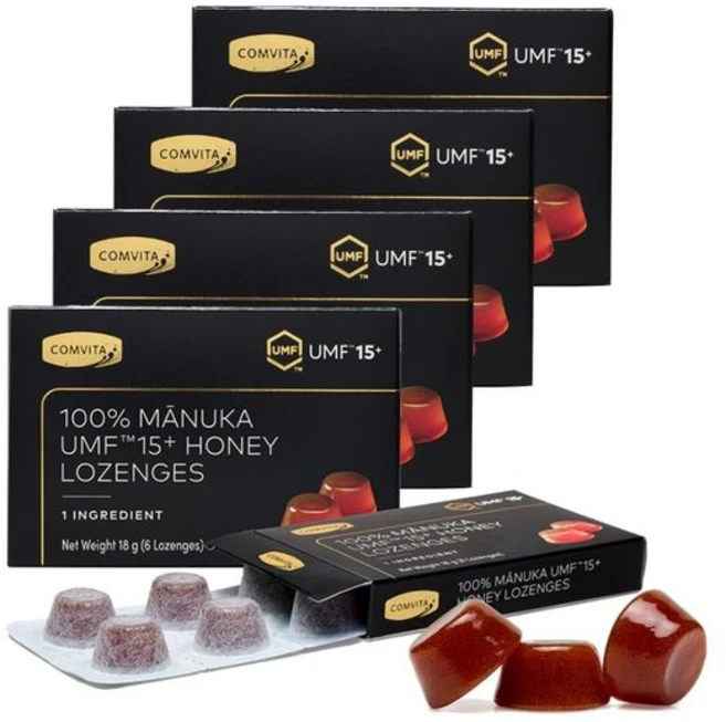 [백화점매장출고] 콤비타 UMF15+ 퓨어 마누카꿀 캔디 로젠지 4박스 선물세트 + 쇼핑백, [백화점매장출고] 콤비타 UMF15+ 퓨어 마누카꿀 캔, 18g - 쿠팡