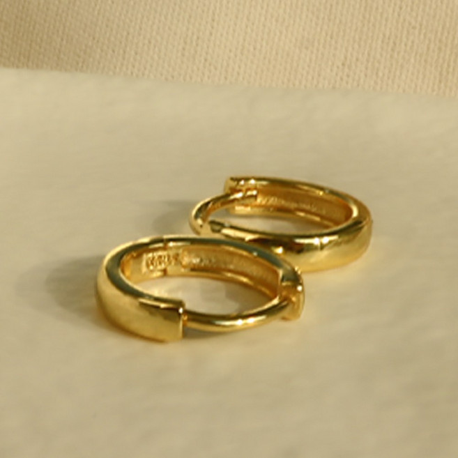 18KGP 925 Silver 골드 실버 베이직 민자 원터치 링 귀걸이