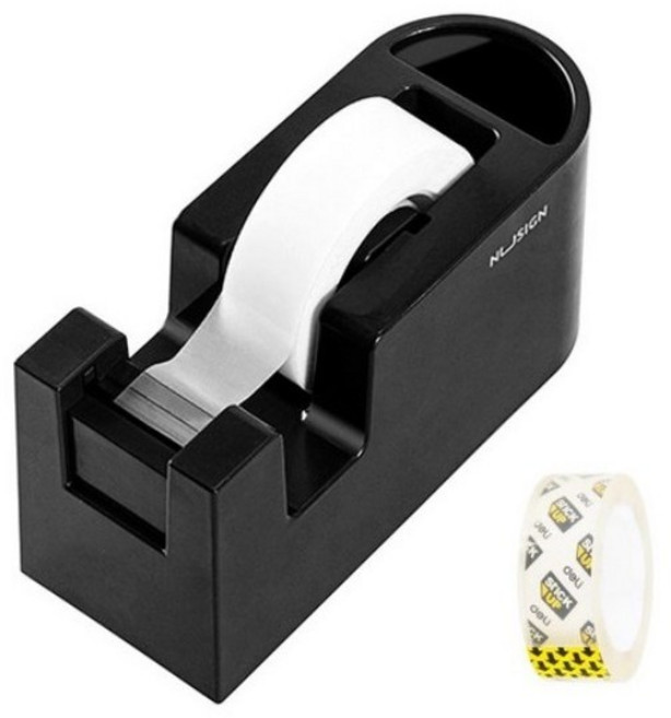 델리 누사인 멀티 테이프 디스펜서 NS123, Black+18mm테이프, 1개