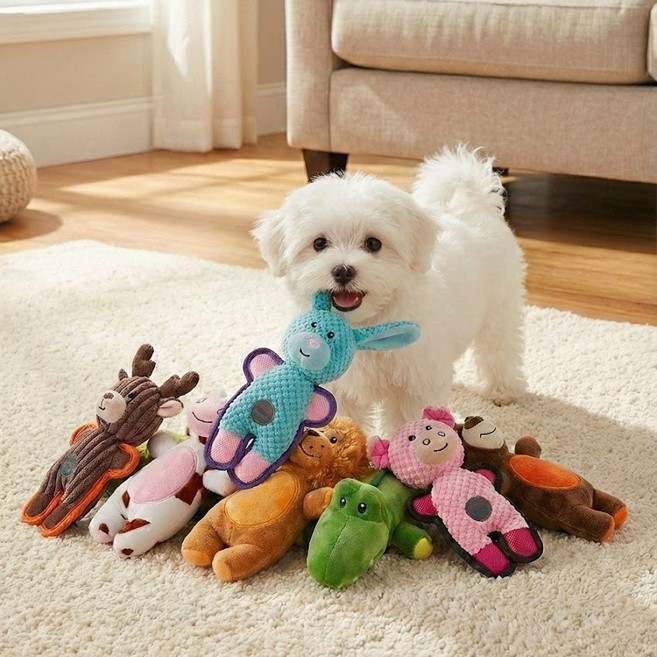 멍케어 강아지 삑삑이 터그놀이 치석제거 장난감, 1개, 루돌프 사슴