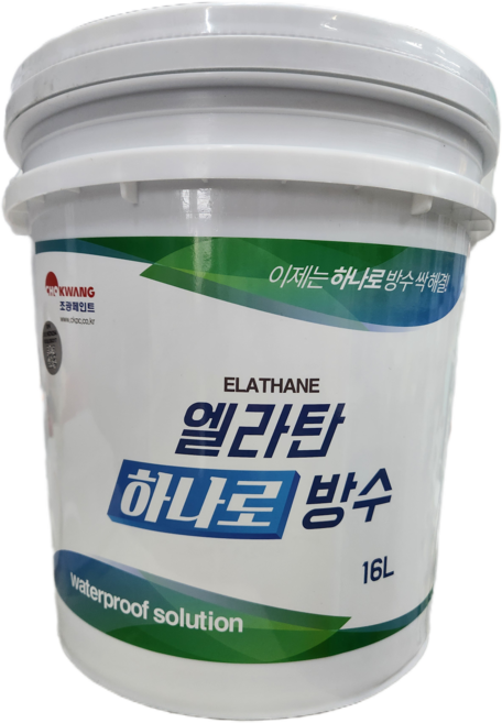 옥상 방수 페인트 엘라탄 하나로 방수 상도/중도/하도 필요없음, 화이트, 16L, 1세트
