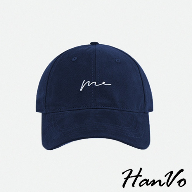 HanVo 簡約時尚刺繡棒球帽 加寬帽檐 男女適用 C01-8194