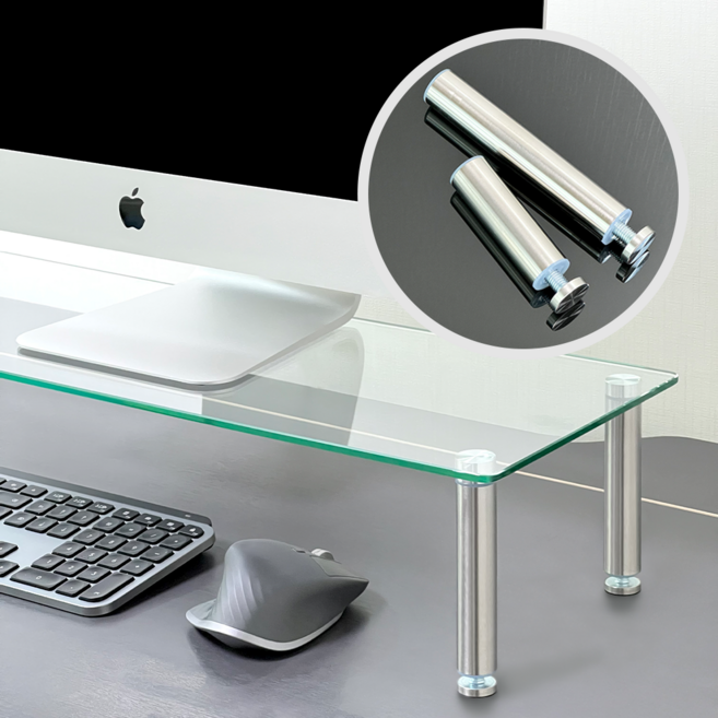 비컴피 강화유리 높이조절 모니터 받침대, 기본형(90~110mm)