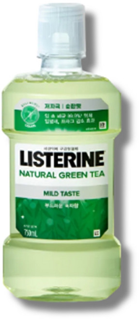 리스테린 내추럴 그린티 마일드 구강청결제, 750ml, 4개