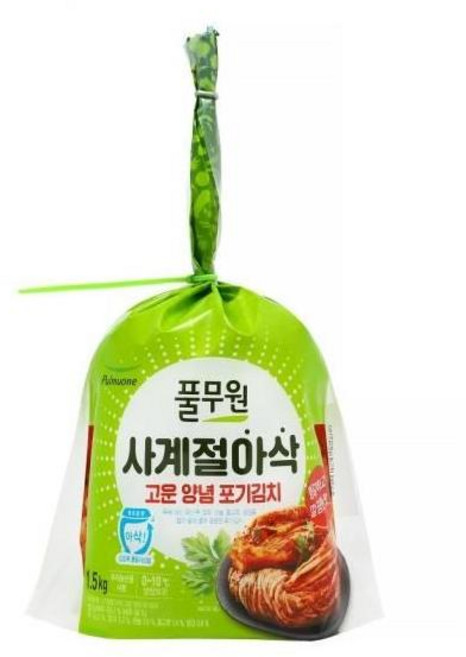 국내산 재료 반찬 풀무원 사계절 아삭 국산 고운 양념 포기 김치, 4개, 1.5kg