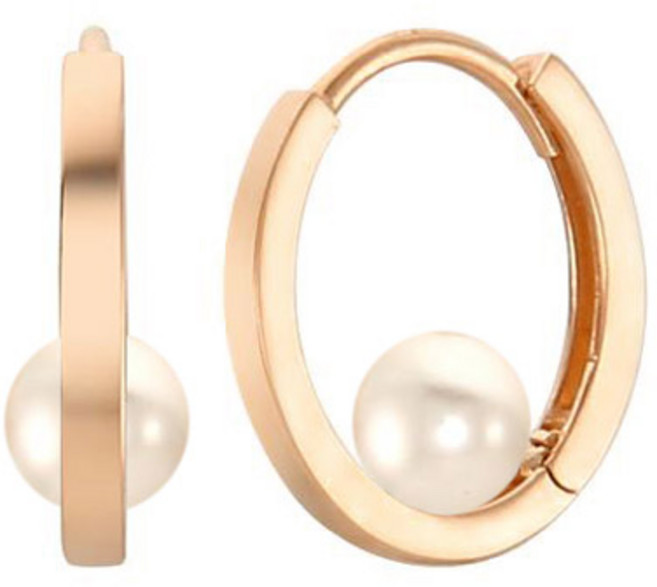 로이드 오벌 진주 14K 원터치 귀걸이 LOFG4005G