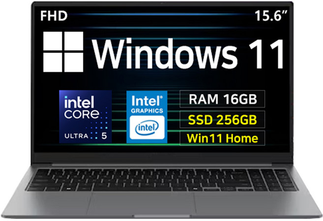 삼성 갤럭시북5 15.6 Intel 울트라5 사무용 대학생 인강용 가성비 AI 노트북 (NE), 그레이, 750XHW-A51AG (NE), 256GB, 16GB, WIN11 Home
