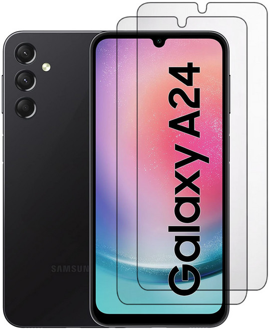 스톤스틸 1+1 갤럭시 A24 투명 강화 유리 액정 보호 필름, 2개