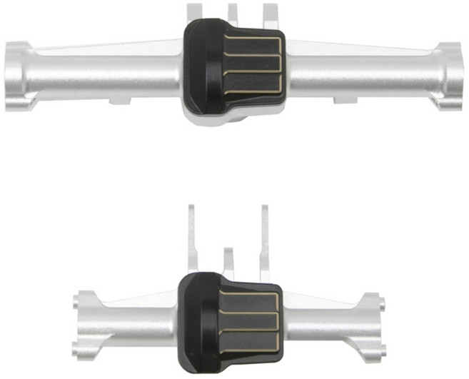 트랙사스 1/18 TRX4M용 알루미늄 합금 액슬 하우징 RC 크롤러 자동차 업그레이드 부품, Silver, 1개