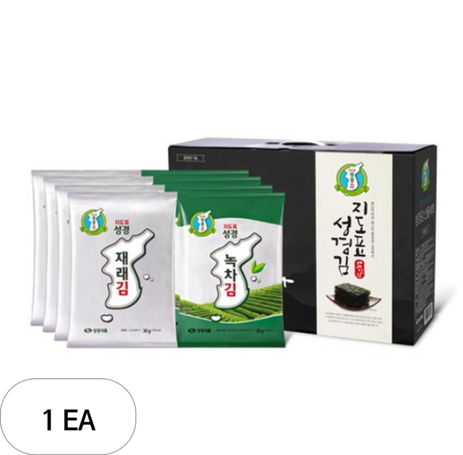 지도표성경 재래식 전장김 30g x 4p + 녹차 전장김 30g x 4p 세트, 1세트