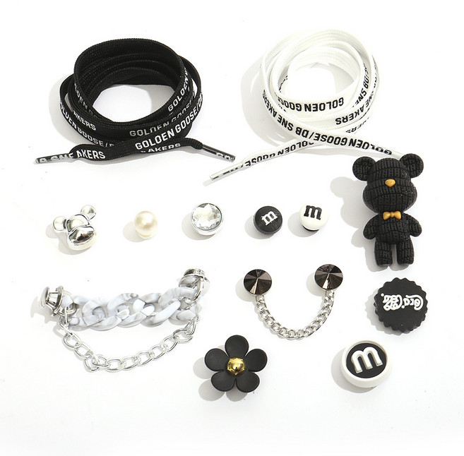 킴스브로 유니크한 신발 꾸미기 악세사리 장식 3종 버클 파츠 세트