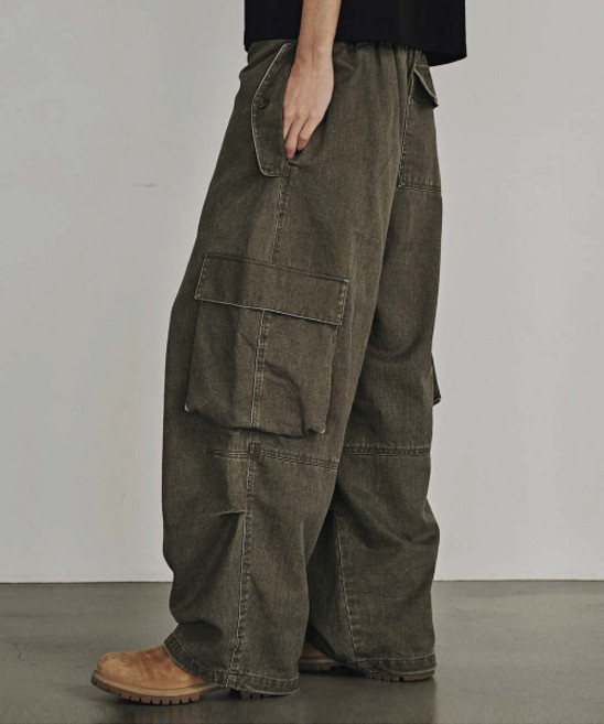 [카네이테이] VINTAGE WASHED CARGO PANTS (OLIVE DRAB)