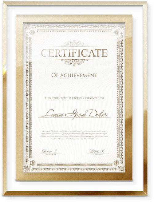 고급 투명 아크릴 상장 진열 스탠드 액자, 골드, 1개