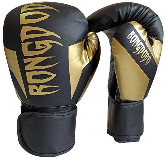 GHSHOP 어린이 권투 글러브 6oz 다목적 트레이닝 다목적 6-18세, PU 가죽, 검은색, 1개