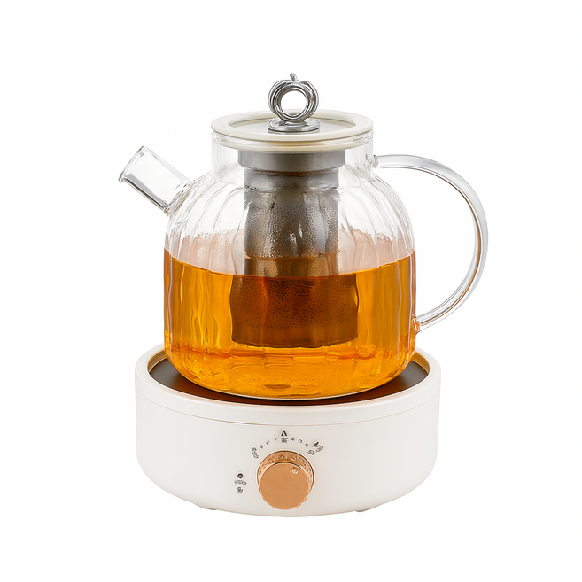 tounichi 東日 養生壺 多功能煮茶器 電熱燒水壺, 白色帶玻璃壺