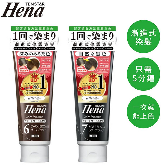 [台灣總代理]TENSTAR Hena 赫娜染髮護髮素 (深棕/黑色), 深棕色, 1個
