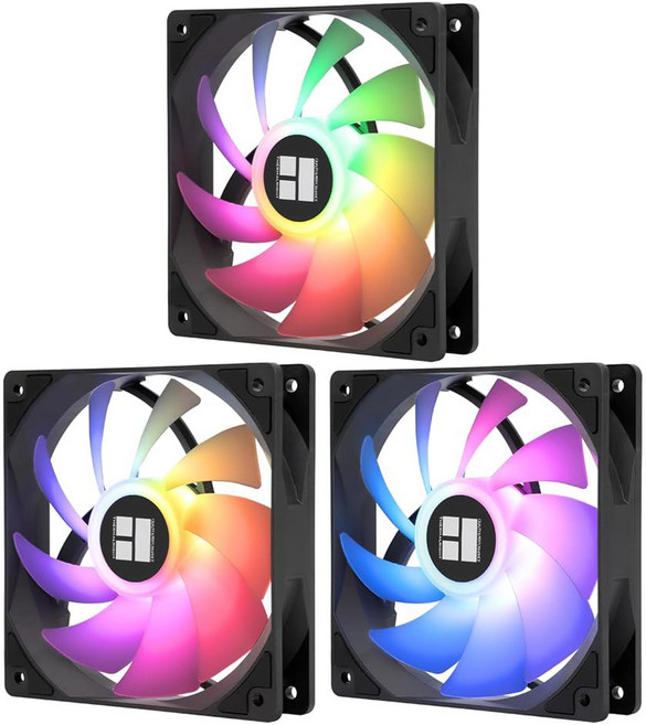 THERMALRIGHT TL-C12C-S X3 CPU 팬 120MM ARGB 케이스 쿨러 S-FDB 베어링이 포함된 4핀 PWM 사일런트 컴퓨터 최대 1550RPM 냉각 3 수량