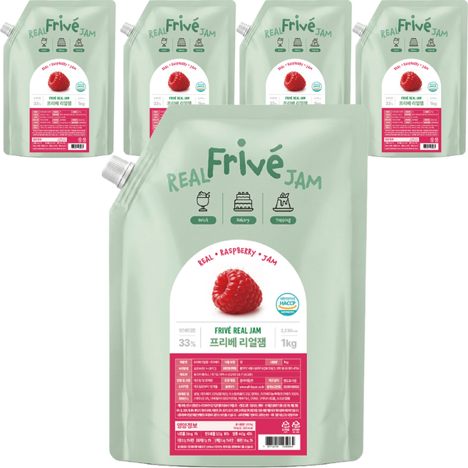 올리커 프리베 리얼 라즈베리 리플잼 에이드 라떼, 5개, 1kg