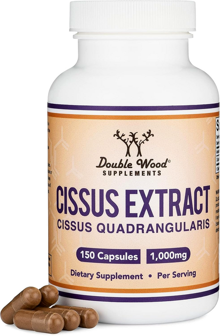 Double Wood Supplements 더블우드서플리먼트 Cissus 시서스추출 분말캡슐 1000mg 150캡슐, 150정, 3개