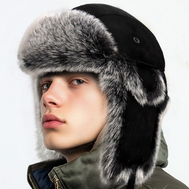 매니픽 러시아 털 모자 방한 군밤장수 덮개 귀도리 밍크