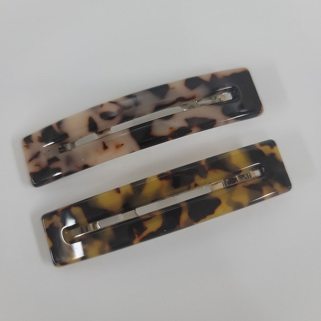 4color 셀롤 스퀘어 네모 마블 호피 헤어핀 프랑스 반머리 옆머리 자동핀