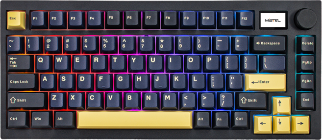 Mistel 75% 三模 機械式鍵盤 RGB, 海神藍, MD750 Delight, 低噪音桃紅色軸V3