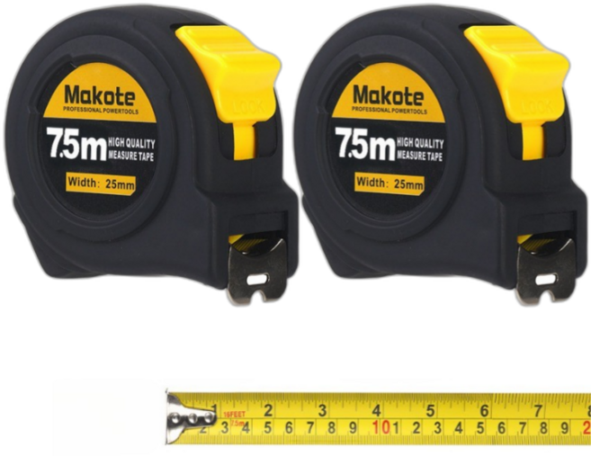 툴즈온 1+1 휴대용 고급형 줄자 광폭 줄자 7.5m, 2개