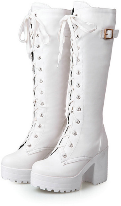 FANSYLI 봄가을 가보시 워커 여성 슬림 스트랩 롱부츠 빈티지 시크 힐 라이더부츠 W2408A23