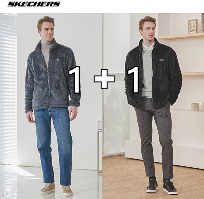 [스케쳐스] 남자 여자 보아털 양털 융털 후리스 플리스 집업 자켓 2종 세트
