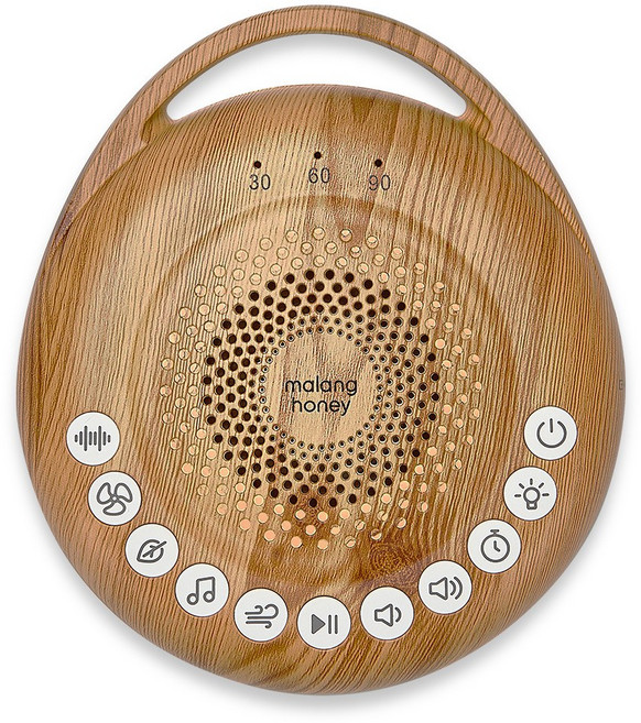 말랑하니 휴대용 신생아 백색소음기 아기 수면교육, 내츄럴우드, 1개