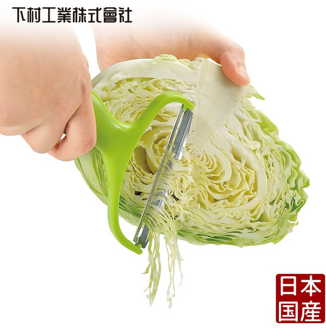 下村工業 Fru vege smile 高麗菜刨絲器 420不鏽鋼刀刃 洗碗機可用, 1個