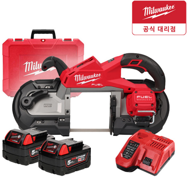 [밀워키] M18 FBS125-502C / 18V 충전 밴드쏘II 125mm 5.0Ah 세트, 1개