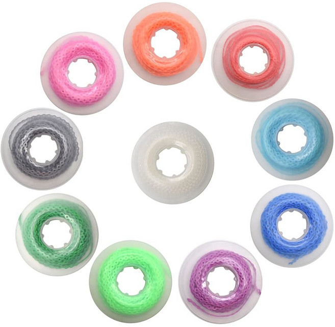 치과 교정 탄성 체인 파워 체인 교정기용 10개 4.6m(15피트)/롤(롱 멀티 색상), Long