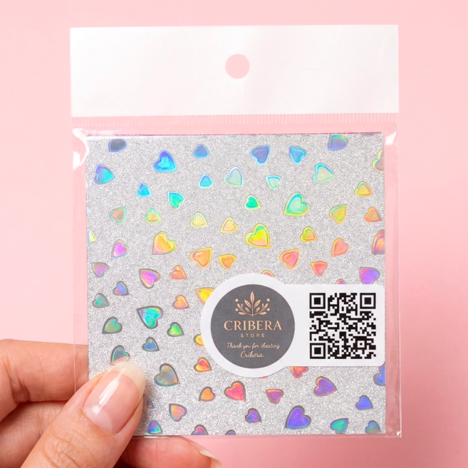 반짝이 홀로그램 하트 색종이 10x10 28매 7컬러 펄 종이접기 특수지