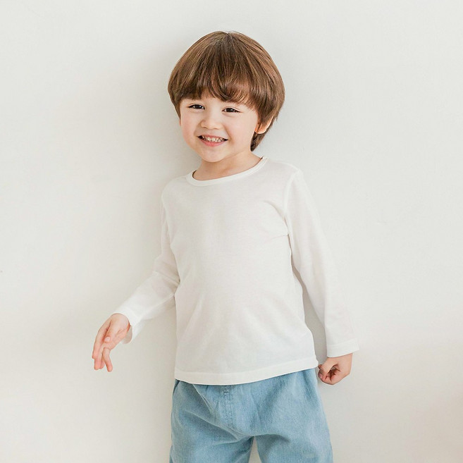 5+1 아기 긴팔 티셔츠 유아 아동 기본 데일리 티
