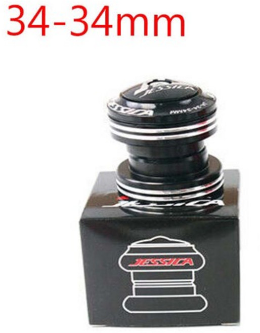 산악 BMX 자전거 테이퍼 헤드셋 베어링 나사없는 1-1/8 인치 34mm 34-34/44-44/44-55/44-56mm 28.6mm, Black 34-34mm_1, 1개