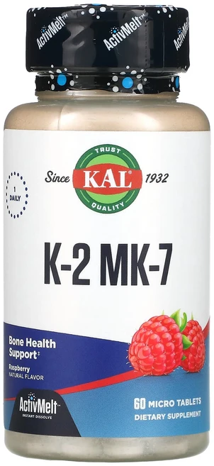 KAL K-2 MK-7 본 써포트 라즈베리 마이크로 60정, 1개, 1개 - 쿠팡