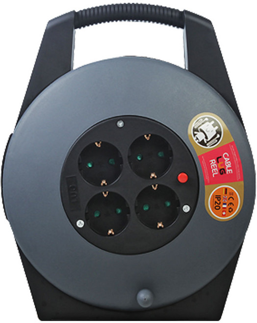 러그박스 15M 4구 슬림 블랙 1.5SQ 멀티릴선 캠핑릴선 전기릴선 연장선 리드선 전선릴 이지콕 플러그, 1개