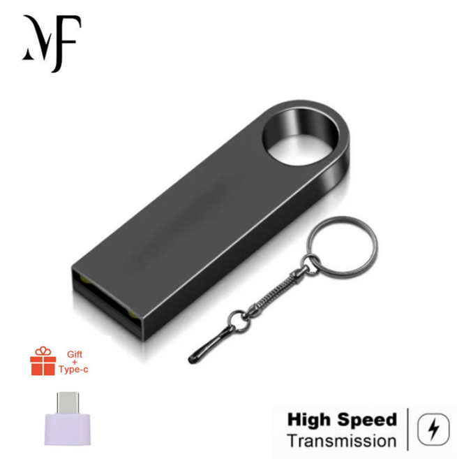 256 기가바이트 플래시 드라이브 2.0 듀얼 미니 드라이브 64 기가바이트 128 기가바이트 2 테라바이트 데스크탑 컴퓨터 안드로이드 전화, 1개, BLACK, 64GB