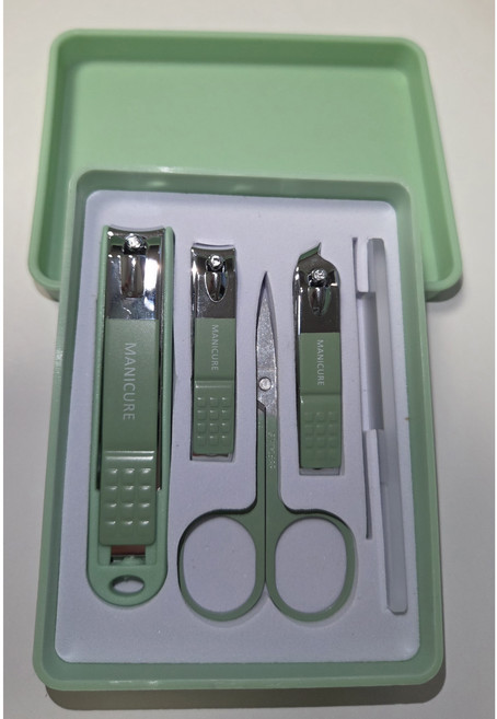 튀지않는 손톱깎이 6종 세트 휴대용 가정용, 1개, 그린