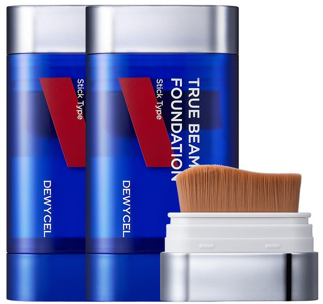 듀이셀 옴므 트루빔 스틱&브러쉬 파운데이션 SPF50+ PA++++ 24시간 지속, 2개, 12ml